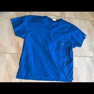 Large blue top male scrub